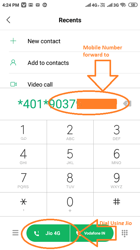Jio call divert
