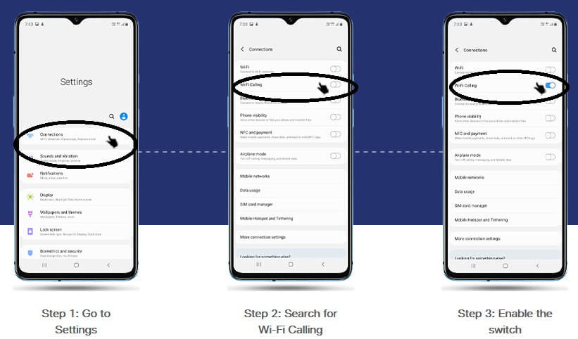 wifi calling enable on android