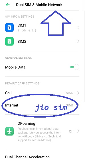 set data on Jio sim for jiocinema