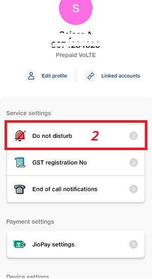 Jio do not disturb activation