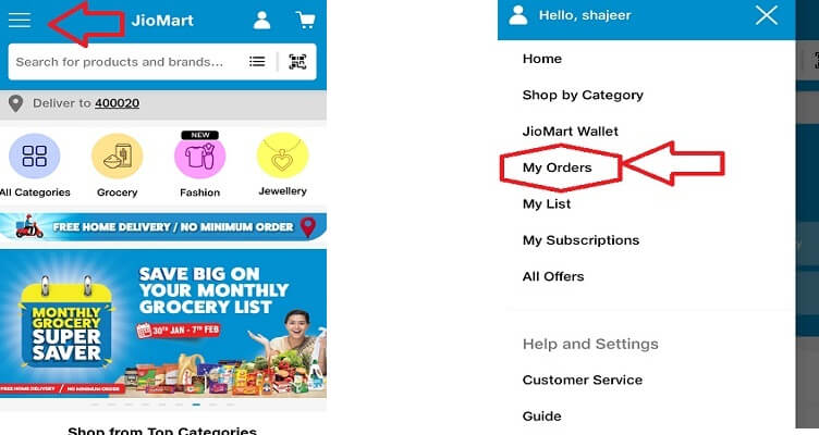 track jiomart order online