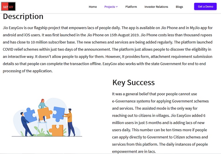 jio easygov partnership