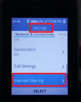 hotspot sharing in jio phone