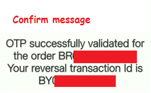 otp verification and confirm message