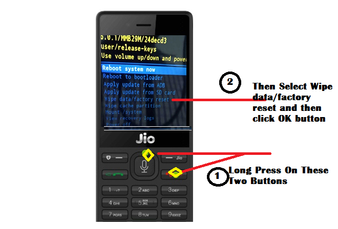 Jio Phone hard reset