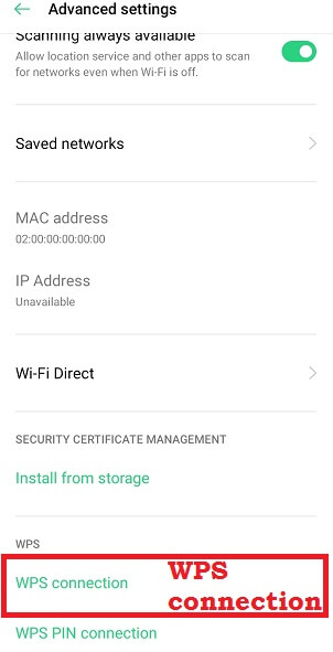 wps connection