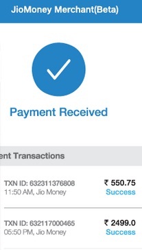 jiomoney merchant payment message notification