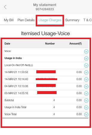Jio call history details
