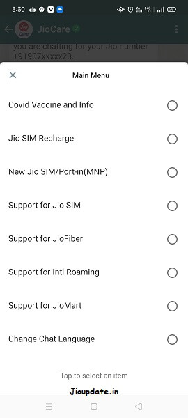 JioCare on Whatsapp