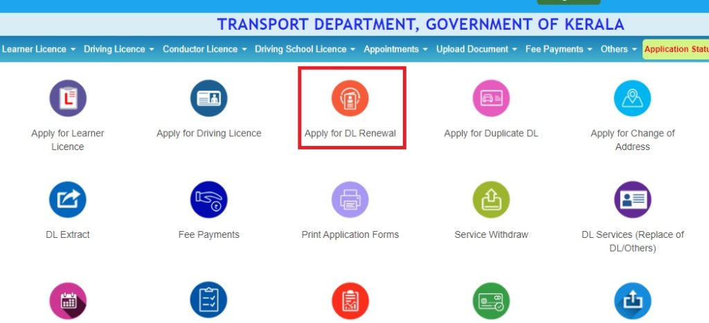online renewal of dl